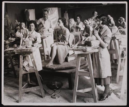 "Reproducing Beauty". A clever study indeed, portraying intensive concentration by pupils of the LCC.