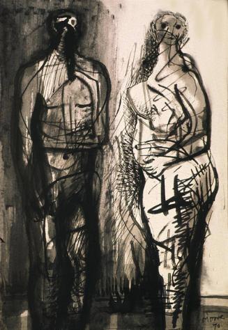 Page from Sketchbook 1970-71: Two Standing Figures No. XIV: Man and Woman