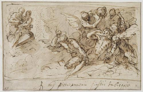 Lazarus in Heaven and the Rich Man in Hell (recto);Two Female Nudes (verso)