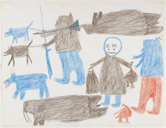 Hunter, Dogsled, Couple and Animals