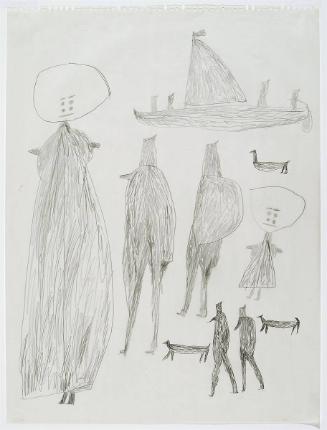 An Umiak, Figures and Dogs