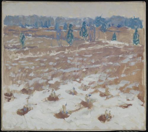 Plowed Fields and Melting Snow