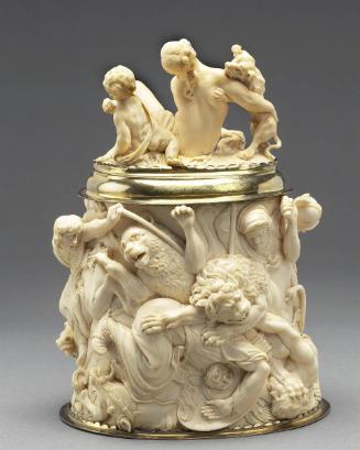 Covered Cup: Lion Hunt [based on the 1621 painting by Peter Paul Rubens]