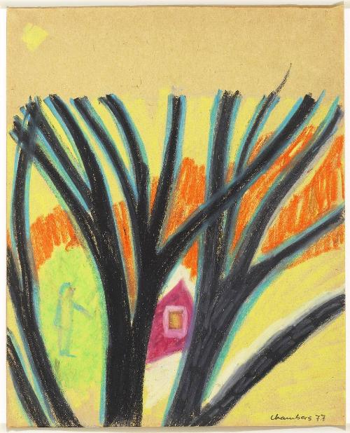 Untitled [view through trees]