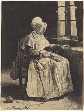 A Woman Knitting