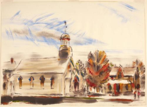 Church, Tree and House