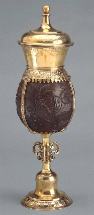 Coconut Cup and Cover: Tropical Scenes