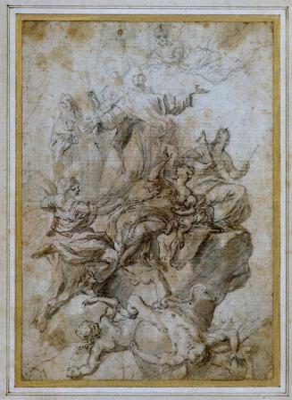 A Monastic Saint in Glory Surrounded by Virtues