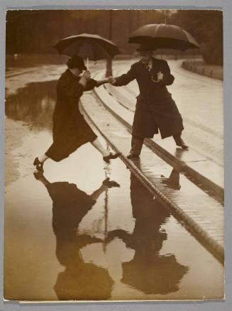 Autumn time: A Scene about Rain. A gentleman's service on a murky autumn day.