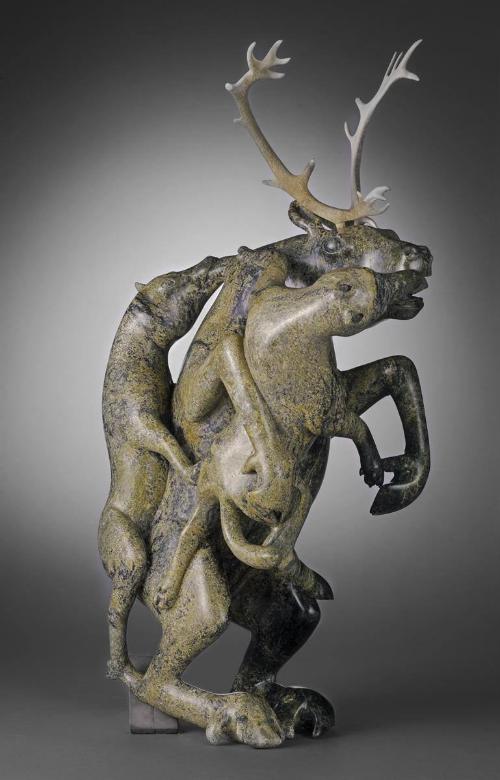 Wolves Attacking Caribou