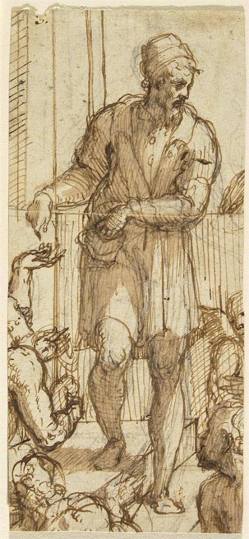 A Man distributing Alms