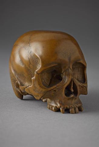 Large Boxwood Okimono of a Human Skull