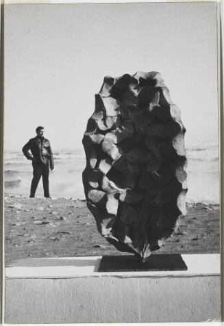Arthur Handy (on the beach with sculpture)