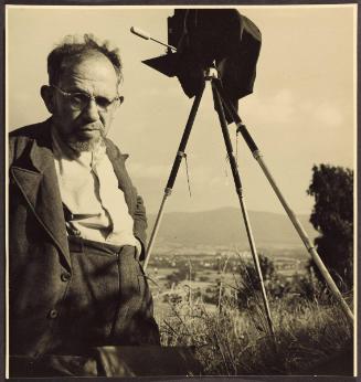 Josef Sudek with camera in the Beskid