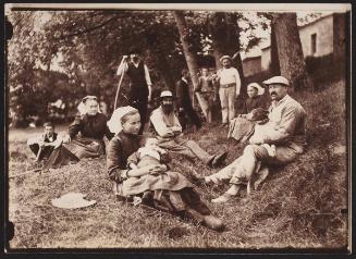 The des Salles miller and his farmers - Yves Urvoy, his daughter Francine, and Jeanne, the domestic servant