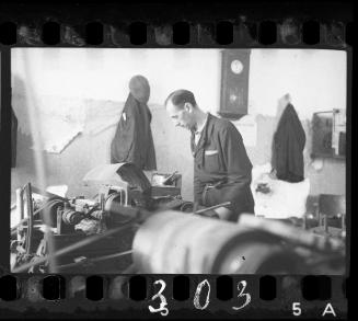 Man working in the leather factory in the ghetto
