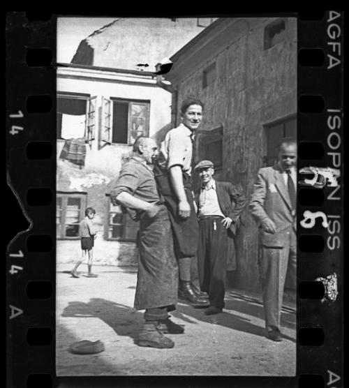 Members of the Food Supply Department performing for the camera
