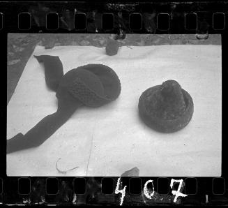 A hat produced at a local fabric factory