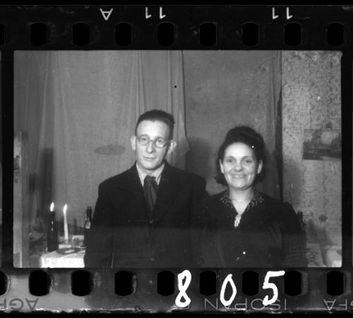 Portrait of a couple at a wedding in the ghetto