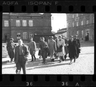 Officials and residents after liberation