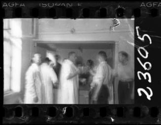 Hospital workers sorting provisions