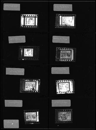 Negative Sheet # 67-68 of stamps from Lodz Ghetto Collection Series