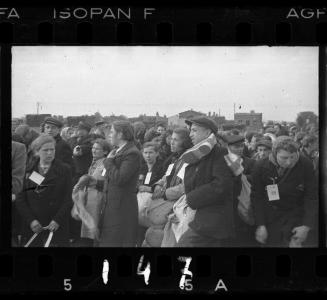 Large crowd of residents assembled for deportation
