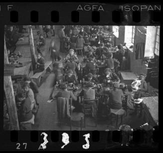 Aerial view of women sewing in a workshop ("ressort") in the ghetto