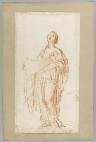 A Standing Female Figure standing full-length, holding a book