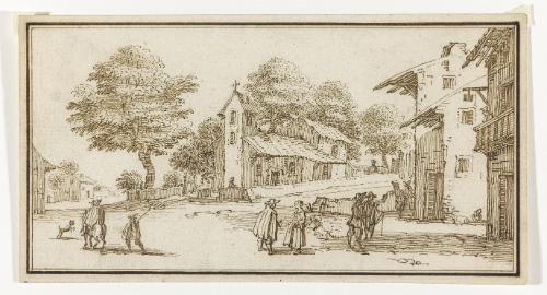 Village with a Group of Figures, after Israel Silvestre