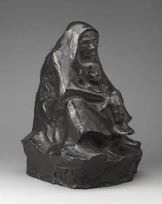 Frau mit Kind im Schoss