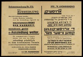 Announcement No. 327: Concerning deportation