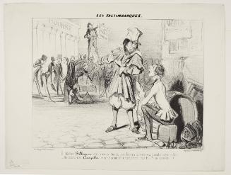 Ô Maître Bilboquet, nous sommes flambés, ces farceurs là vont nous prendre note public. – Ne crains rien Gringallet, ce n’est point de la concurrence, c’est de la haute comédie!!! from Les Saltimbanques