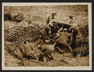 A field gun getting into a new position as we advance