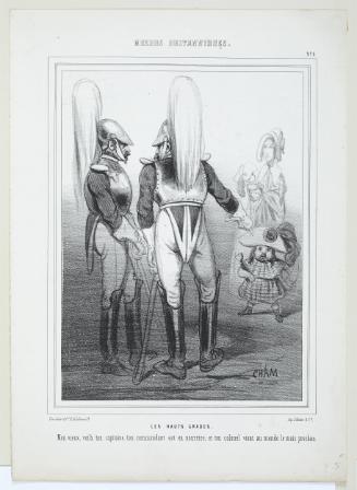 Les Hauts Grades. Mon vieux viola ton capitaine, ton commandant est en nourrice, et ton colonel vient au monde le mois prochain from Moeurs Britanniques