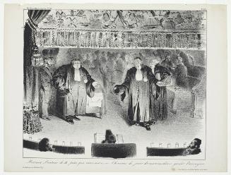 Messieurs, l’auteur de la pièce que nous avons eu l’honneur de jouer devant vous désire garder l’anonyme, Plate 258 from La Caricature, No. 124, March 21, 1833