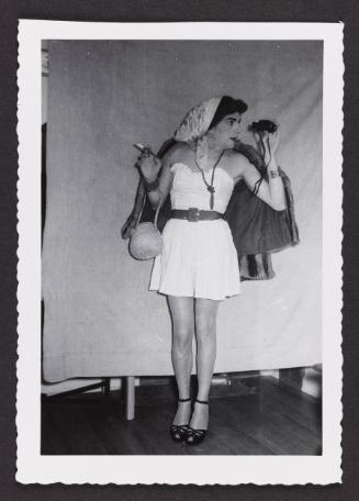 [Susanna with binoculars, location unknown]
