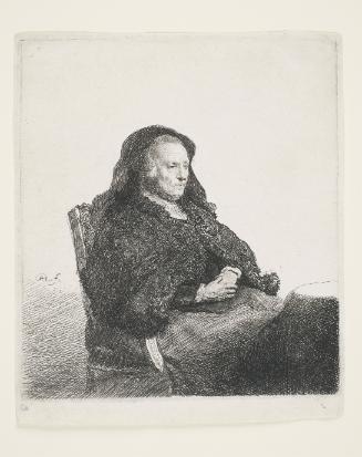 The Artist's Mother Seated at a Table, Looking Right: Three Quarter Length