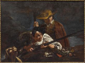 Two Huntsmen with a Hound