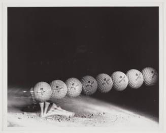 multiflash: golf club strikes ball