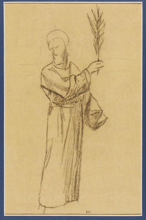 Saint tenant une branche de laurier