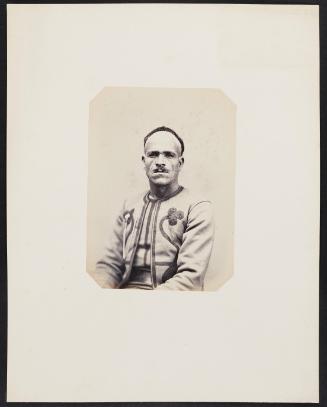 265. Rakai Ben Bazin (22 years old) Algerian Fusilier. Born in Béjaïa (Constantine province). Height: 1m 71cm – Black hair and eyes. He speaks the Kabyle language (his father and mother are Kabyle). Photographed in Paris.