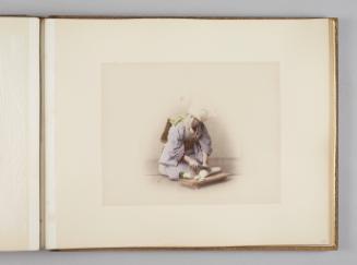 [Woman cutting a daikon]   from Views of Tokyo, Nikko, Yokohama