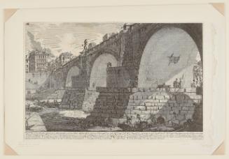 Bridge of Hadrian, today called Ponte S. Angelo [Bridge of St. Angelo], from the Castel S. Angelo towards the Strada di Banchi...from the Le Antichità Romane, vol. IV (The Roman Antiquities, vol. IV)