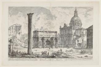 Arch of Septimius Severus through which passed the ancient Sacred Way, bringing victors to the Capitol from the Vedute di Roma (Views of Rome)