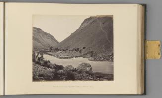 Jhula Bridge across the Spiti river, between Dunkar and Mani   from Himalayas