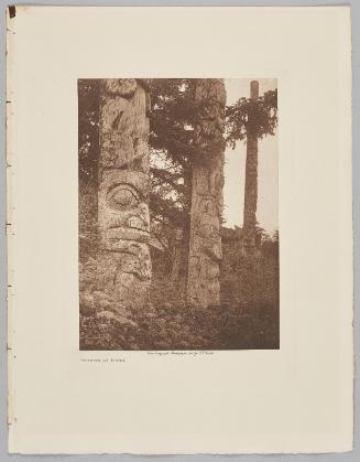 Totems at Kung from the volume The North American Indian