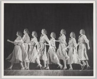 woman skipping (multi-flash)