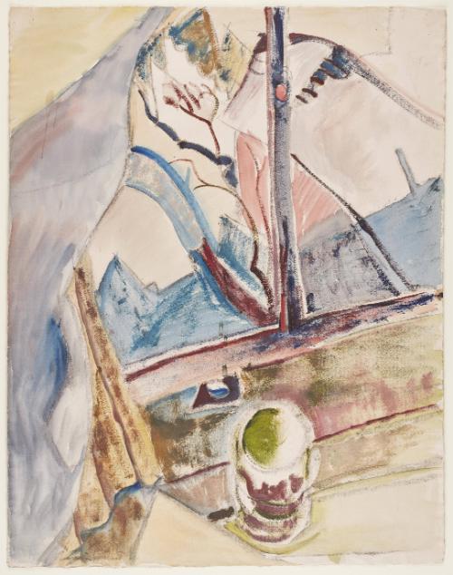 Untitled [window view with cup?]