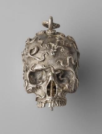 Silver Memento Mori of a Skull Covered in Snakes